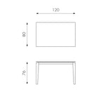 Tavolo Allungabile 120/170x80x76 cm in Metallo con Top Ceramica su Vetro Marmo Grigio
