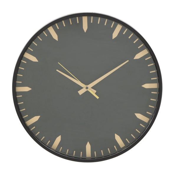 Glam Elegant Ø40x6 cm Wanduhr aus MDF-Eisen und Glas in Gold und Schwarz acquista