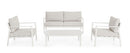 Set 4 Pezzi Salotto da Giardino con Divano 2 Poltrone e Tavolino in Alluminio e Spun Poly Sirius Vapor 