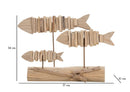 Decorazione Pesci Nature 37x10x24 cm in Tanoak      