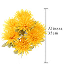 Set 6 Cespuglio di Spider Artificiale con 7 Fiori Altezza 35 cm Oro