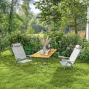 Set 2 Sedie da Campeggio Pieghevoli 62x65x80 cm Reclinabili su 6 Livelli Grigio Chiaro  