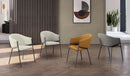 Set 2 Sedie Medea 53x60x78 cm in Tessuto Easy-Clean Bouclé Grigio Chiaro      