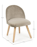 Set 2 Poltroncine 47x57x76 cm Adeline in Velluto Tortora
