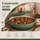 Casseruola Pesante Ø33 cm Pentola Olandese in Ghisa Conservazione Calore  Verde     