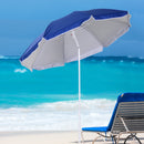 Ombrellone da Giardino Ø160x205  cm Spiaggia Inclinabile in Acciaio e Poliestere Blu