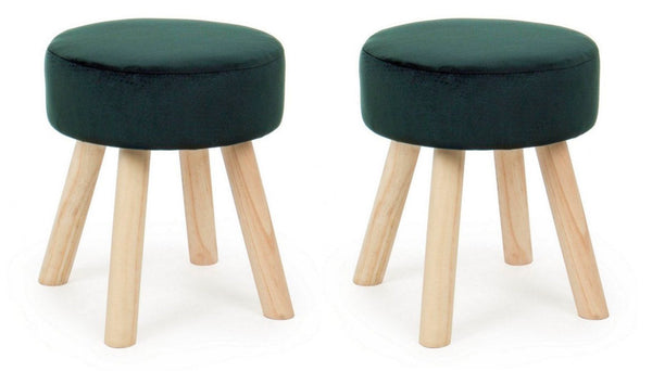 Set 2 Sgabelli 34x34x38 cm in Velluto Adeline Jungle prezzo