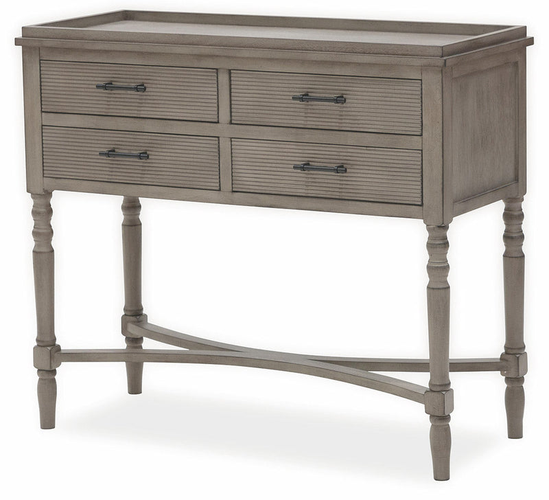 Consolle 4 Cassetti 90x38x78 cm in Legno Soriani Tortora Anticato