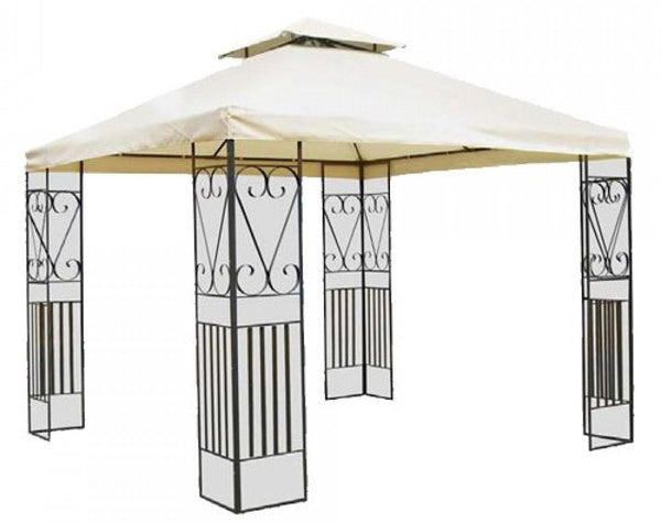 Stahl Gartenpavillon 3x3m Bauer Ecru sconto