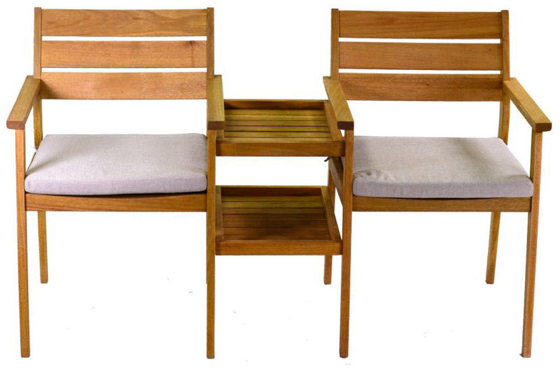 Poltrona da Giardino 2 Posti in Legno Naturale Nanchino