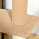 Albero Tiragraffi per Gatti a Soffitto 4 Livelli 43x27x228-260cm Altezza Regolabile Marrone