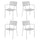 Set 4 sedie da Giardino con Braccioli 57x45/58x81,5h cm in Metallo Aura Grigio