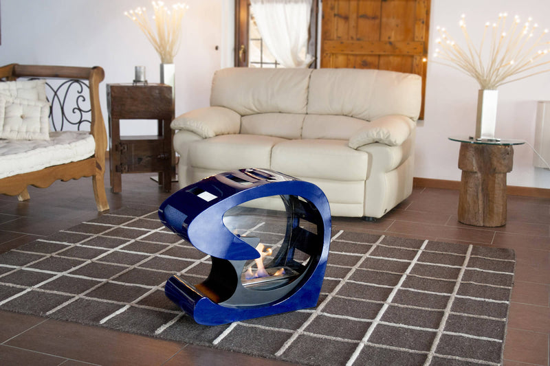 Camino a Bioetanolo da Pavimento 3500W Vannini Evita Statica Blu