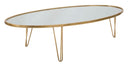 Tavolo da Caffé Mirror 160x76x40,5 cm in Ferro MDF e Specchio Oro