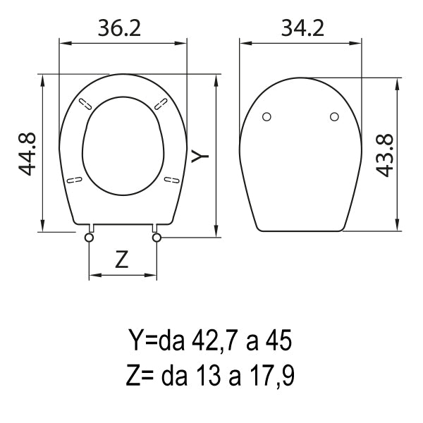 Copriwater per Modello Colibrì 2 Pozzi Ginori Saniplast Sebino Bianco