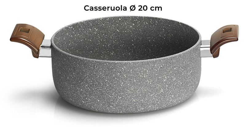 Batteria di Pentole 5 Pezzi in Alluminio Antiaderente Olympia Woody