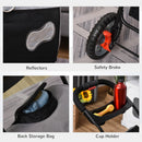 Passeggino per Cani e Gatti Pieghevole 100x45x92 cm con Trasportino Staccabile Nero e Grigio