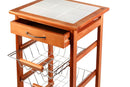 Carrello da Cucina in Legno Faggio 3 Cestelli Tosini A308-28B