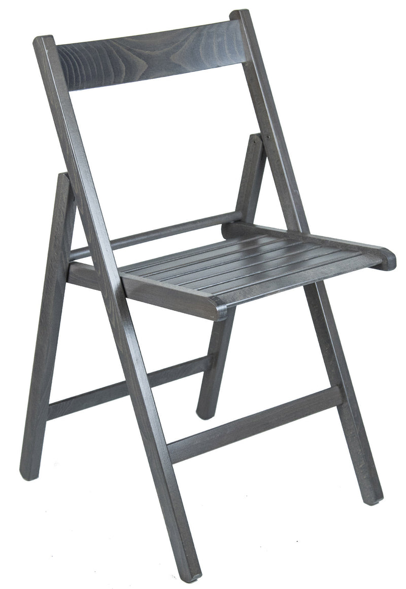Set 4 Sedie Pieghevole 47,5x42,5x45/79 cm in Legno di Faggio FSC Grigia