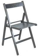 Set 4 Sedie Pieghevole 47,5x42,5x45/79 cm in Legno di Faggio FSC Grigia