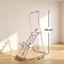 Stepper Vertical Climber 90x50x133 cm con Manubri Regolabile a 3 Livelli e Display LCD in Acciaio Bianco      