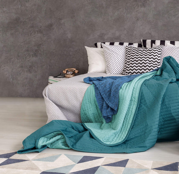 online Doubleface Quilt 100gr Blaugrün/Knickente Verschiedene Größen