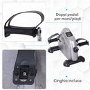 Mini Cyclette Portatile per Gambe e Braccia Pedaliera per Riabilitazione con Display LCD Argento      