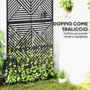 Separé Divisorio da Esterno Decorativo 122x45x198 cm con Traliccio per Rampicanti Nero   
