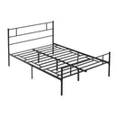 Struttura Letto Una Piazza e Mezzo 140x200 cm in Acciaio con Doghe Integrate Nero