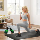 Set 6 Pesi Manubri con Supporto Coppie da 3-4-5 Kg in Metallo Verde e Nero   