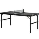 Mini Tavolo Ping Pong Pieghevole 152x76x72 cm con Rete da Gioco e Maniglia da Trasporto in Alluminio e MDF Nero      