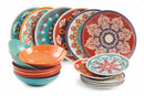 Servizio Piatti 18 Pezzi in Porcellana e Gres Multicolor Villa d'Este Home Tivoli Shiraz