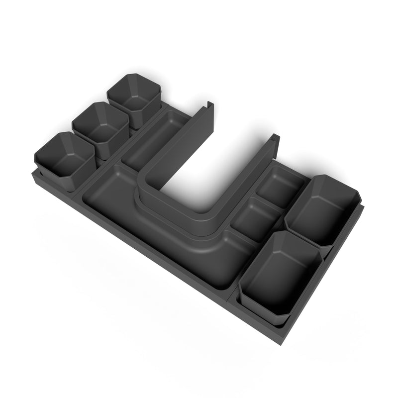 Contenitori Organizer Cassetti da Bagno 10 Cubi in Tecnoplastica Emuca Tidy Grigio Antracite