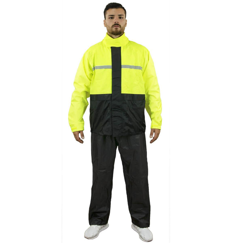 Set Antipioggia Casual Pantalone Giacca per Moto Scooter T.J. Marvin E39 Giallo Fluo 