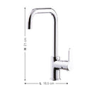 Rubinetto Cucina Miscelatore Monocomando Lavello Canna Tonda in Ottone Lento Nera