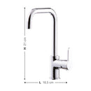 Rubinetto Cucina Miscelatore Monocomando Lavello Canna Tonda in Ottone Lento Cromato