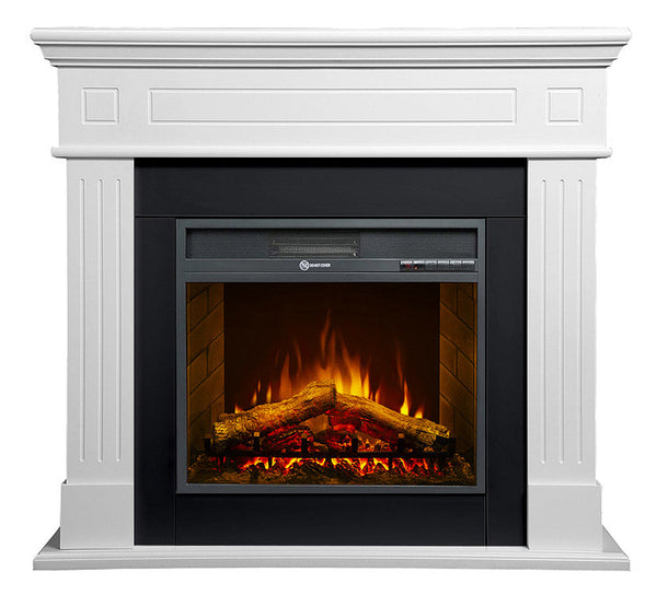 Elektrischer Bodenkamin Flammeneffekt 110 x 25 x 95 cm 900 W/1800 W in Weißholz prezzo