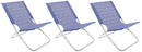 Set 3 Sedie Mare Spiaggine Pieghevoli in Acciaio Soriani Text Blu Melange
