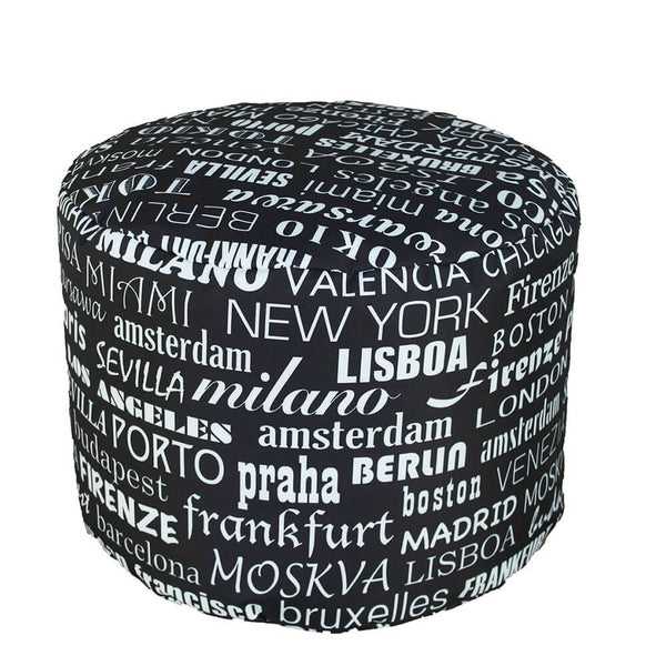 Pouf Puff Round 50x40cm Big City Schwarz Avalli sconto