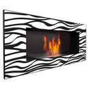 Camino a Bioetanolo da Parete 90x40 cm Flig Huston 2 Zebrato Senza Vetro
