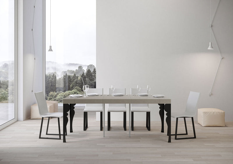 Consolle Allungabile 90-300x40x77 cm Paxon Premium Cashmere Telaio Antracite 