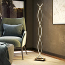 Lampada da Terra LED a Doppia Spirale 25x20x144 cm con Luminosità Regolabile Interruttore a Pedale Nero      