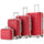 Set 4 Valigie Rigide Trolley Bagaglio con Beauty Case da Viaggio Easy Roll Bordeaux