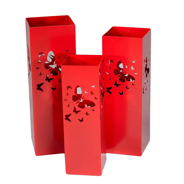 Set mit 3 Schirmständern aus Metall 20x20H60cm Adami Schmetterlinge und rote Kreise online