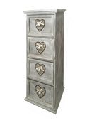 Cassettiera in Legno 3 Cassetti 29x22H55,2cm Demetra Cuore