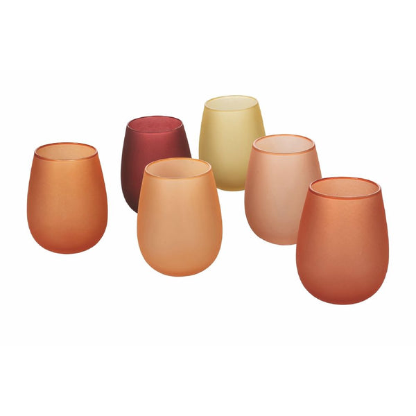 acquista Set 6 Wassergläser Frosted Effect Happy Hour Sunset in Villa d'Este Home Tivoli Red Glass