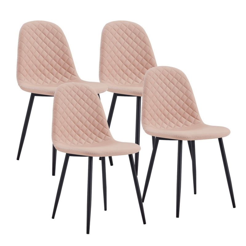 Set 4 Sedie 43x42x86 cm in Similpelle Bella Sabbia