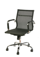 Poltrona da Ufficio Direzionale Dallas con Braccioli 54x62x92-102 cm in Rete Traspirante Nero      