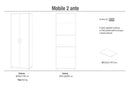 Armadio 2 Ante 71x199x41 cm Noce Stelvio/Ossido Bianco