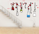 Sticker da Muro Flower con Appendini 120x62 cm Plastica